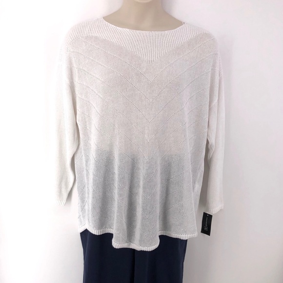 INC International Concepts Sweaters - International Concepts Bright White Sweater 3X